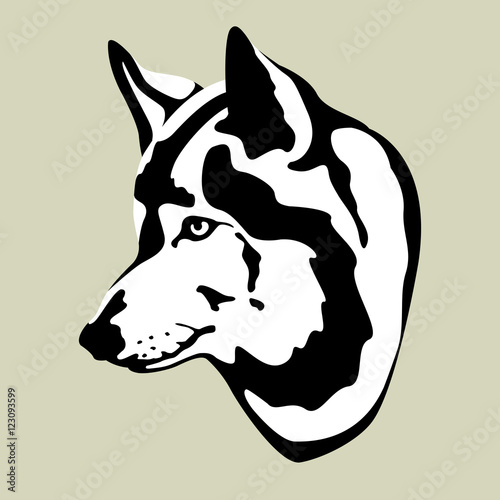 Wolf head vector illustration stylized style flat