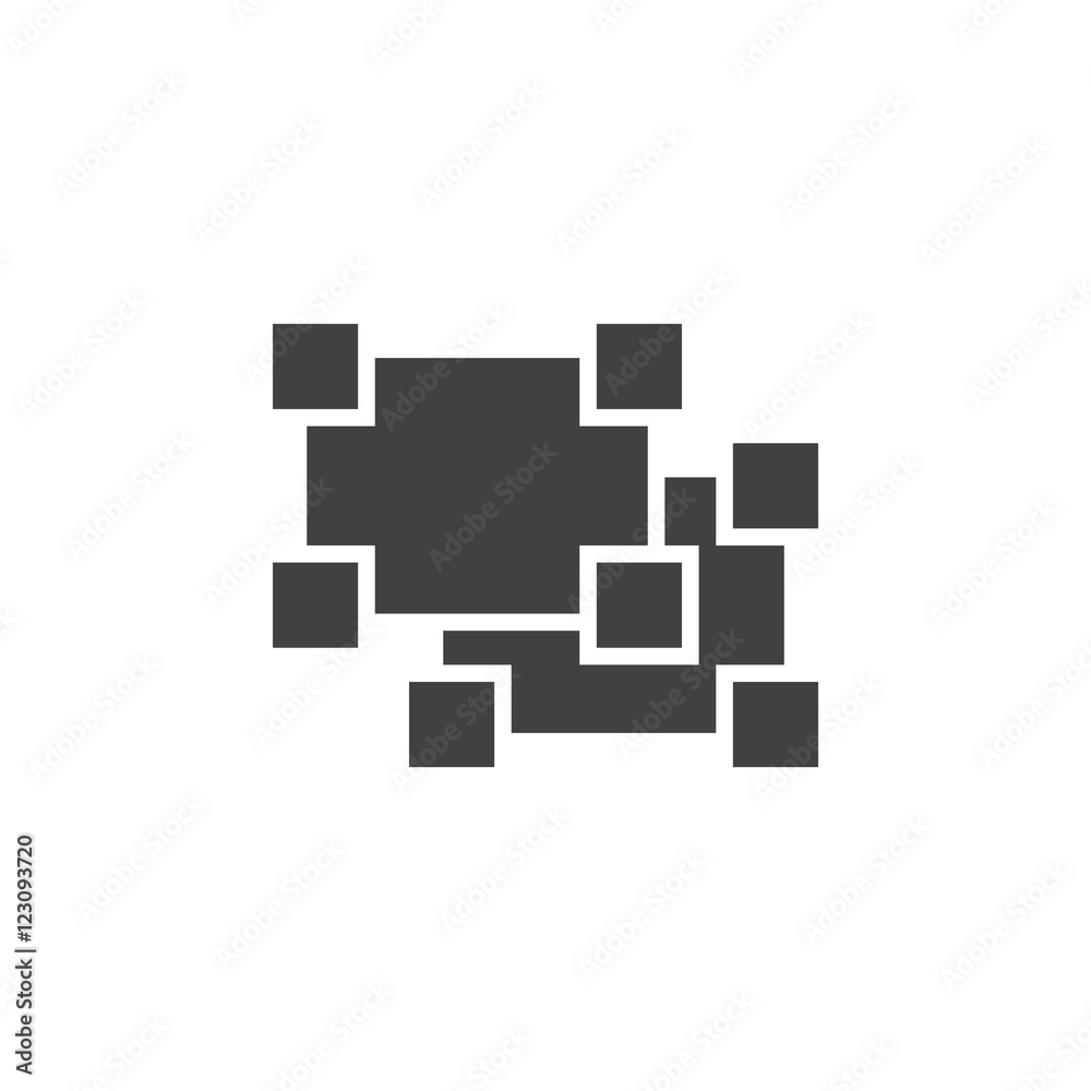 Ungroup object icon vector, solid logo illustration, pictogram isolated on white Ungroup object icon vector, solid logo illustration, pictogram isolated on white