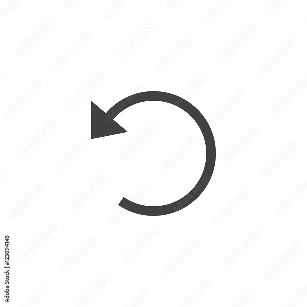 Undo icon vector, Restore solid logo illustration, pictogram isolated on white Undo icon vector, Restore solid logo illustration, pictogram isolated on white