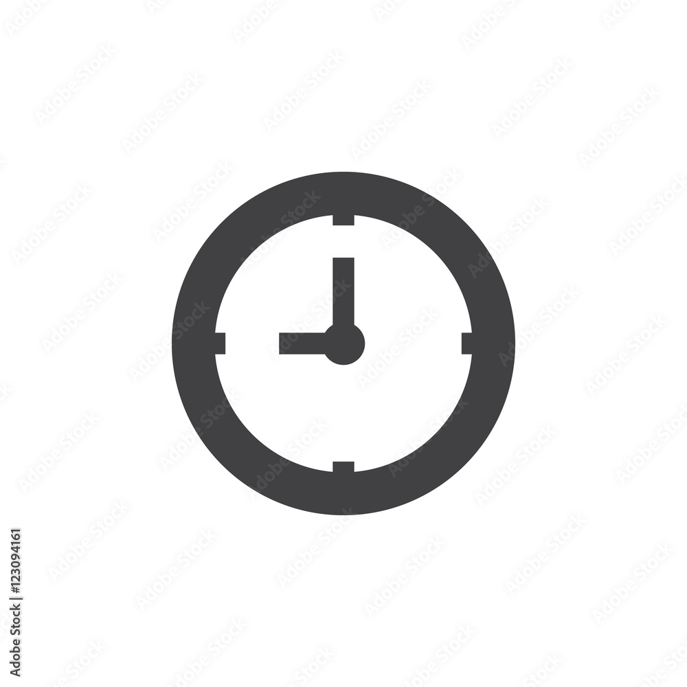 Clock icon vector, Time solid logo illustration, pictogram isolated on white Clock icon vector, Time solid logo illustration, pictogram isolated on white
