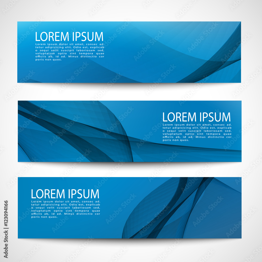Fototapeta premium Abstract header white wave blue background vector design