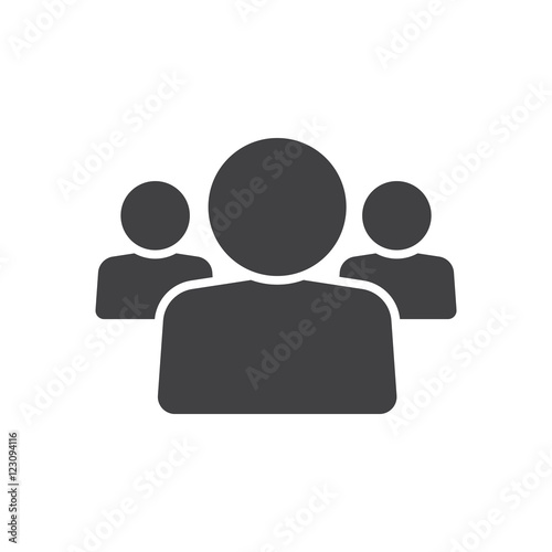 People icon vector, team leadership solid logo illustration, pictogram isolated on white