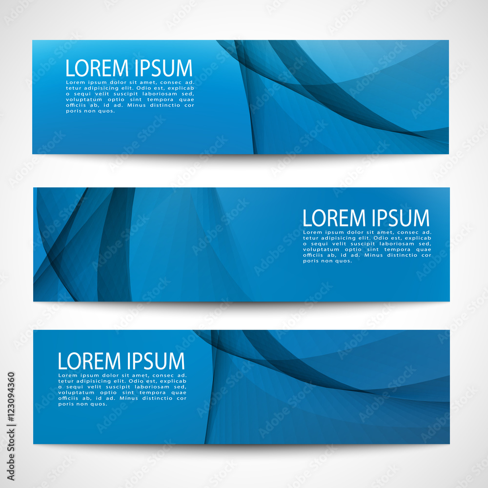 Fototapeta premium Abstract header white wave blue background vector design
