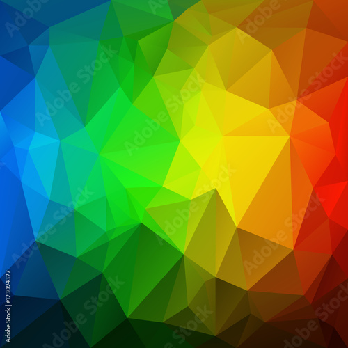vector abstract irregular polygon background with a triangular pattern in vertical rainbow full spectrum colors
