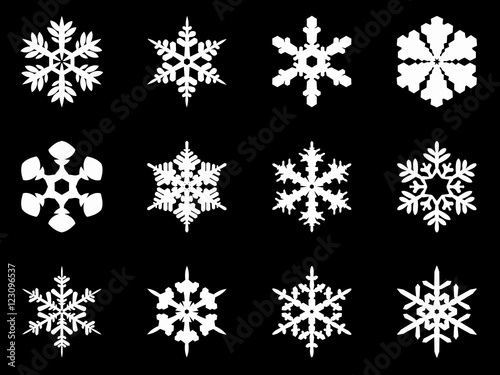 set of snowflakes - vector drawing