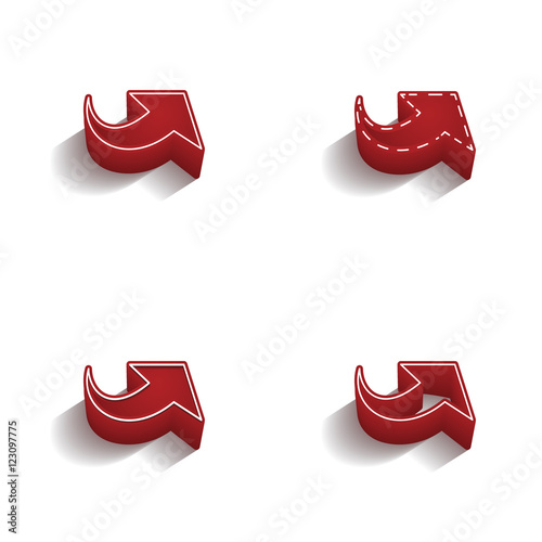 ikona 3D z obrysem zestaw 