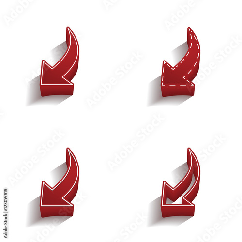 ikona 3D z obrysem zestaw