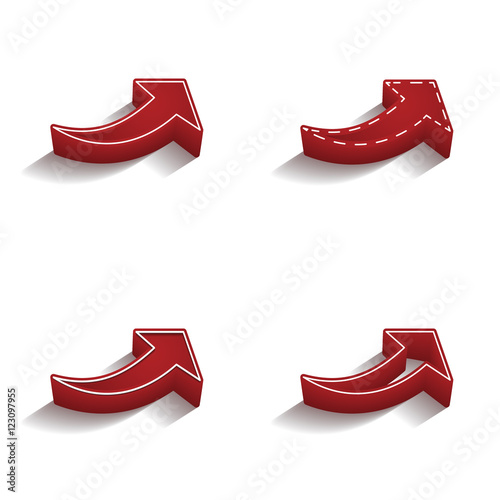 ikona 3D z obrysem zestaw