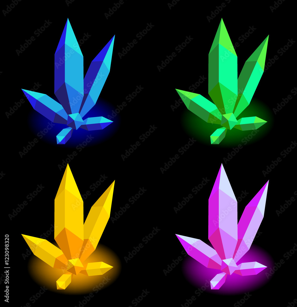 Collection of colorful crystals. Collection of colorful crystals.