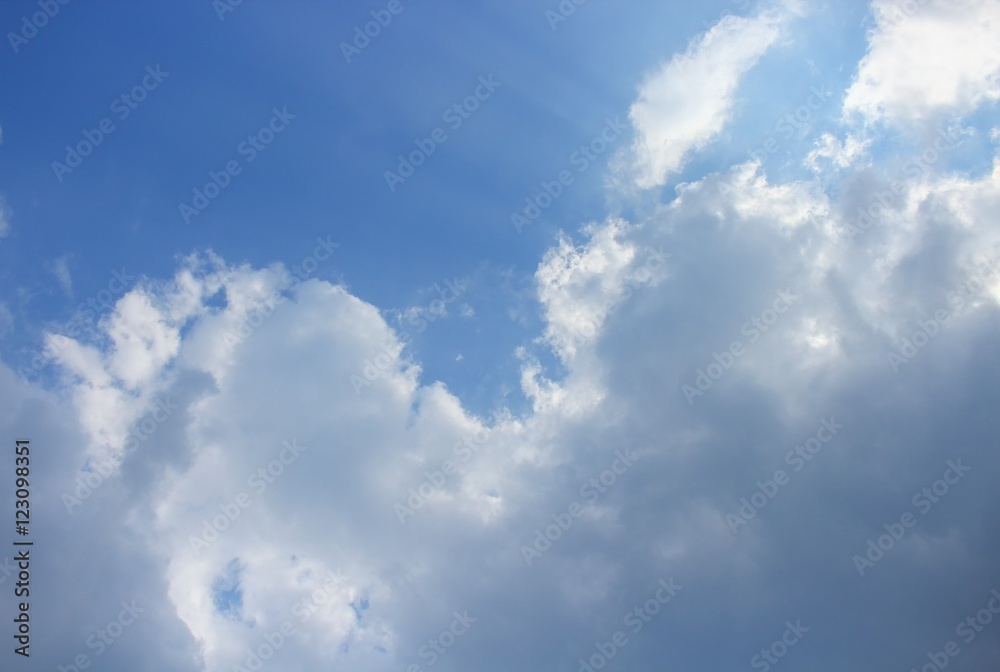 Blue sky with white clouds, and raincloud motion. (may be used Blue sky with white clouds, and raincloud motion. (may be used