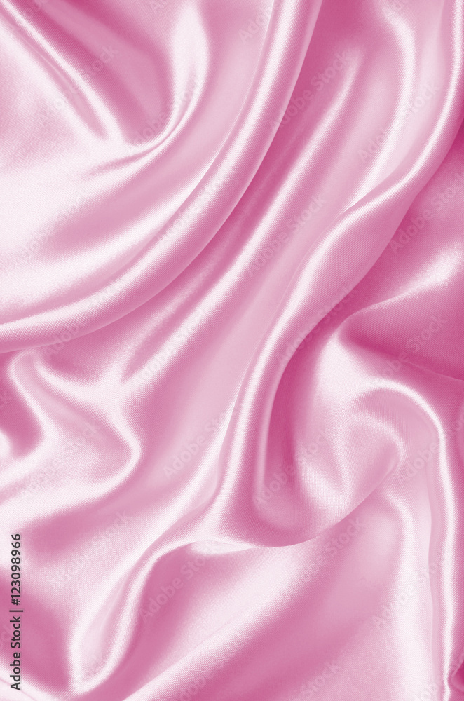 Smooth elegant pink silk or satin texture as background Stock Photo