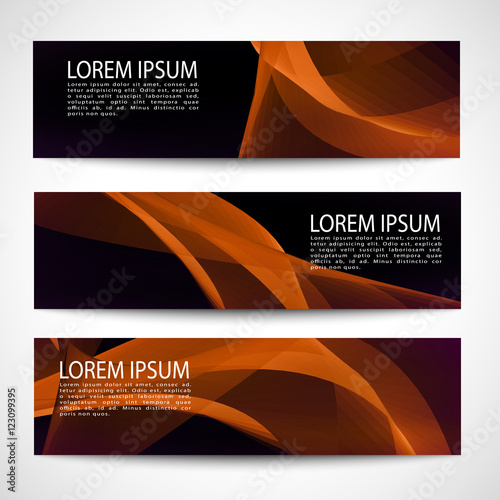 Abstract header orange wave black background vector design
