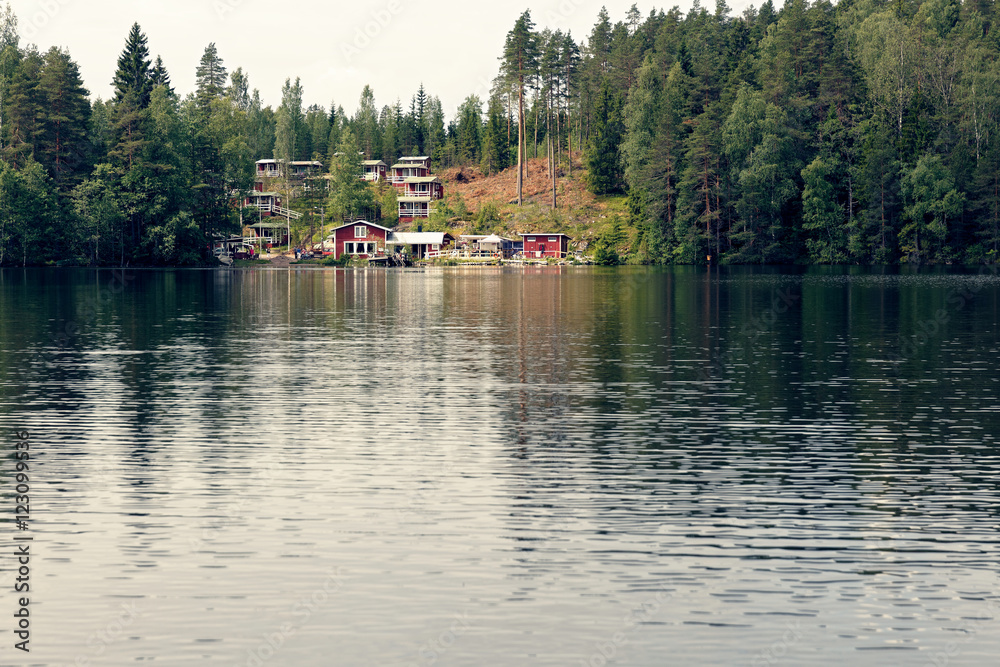 Finnish village near the lake