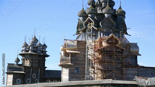 Architectural ensemble of Kizhi on Kizhi Island in Russia. Churchyard declared a World Heritage Site by UNESCO.