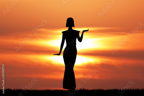 Fotografie Cleopatra silhouette at sunset