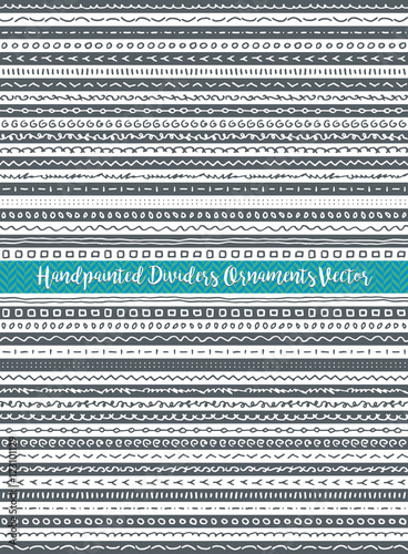 Handpainted Dividers Ornaments Elements Vector For wallpaper, pattern fills, web page background,surface textures, fabrics and decors