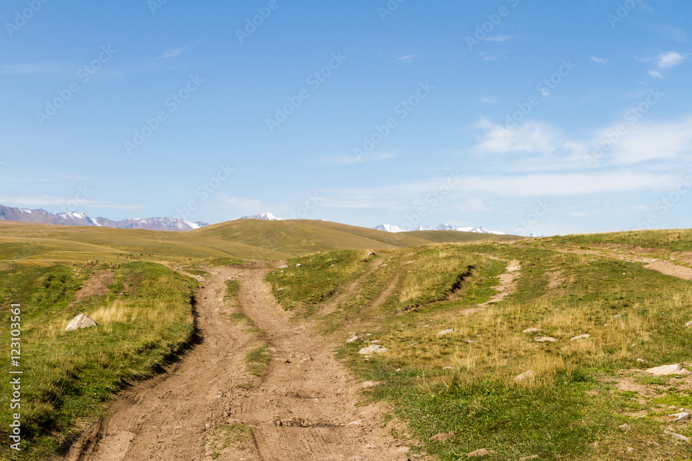 road on a mountain plateau