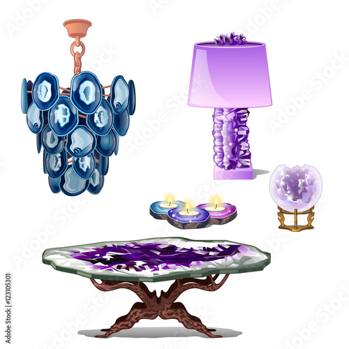 Luxury furniture interior decor of amethyst