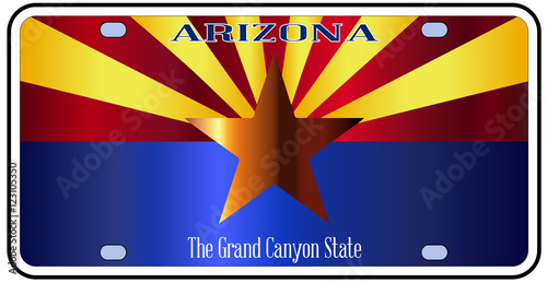Arizona State License Plate Flag