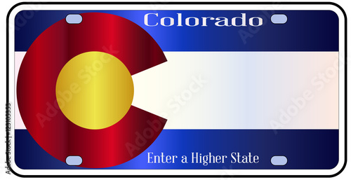 Colorado State License Plate Flag