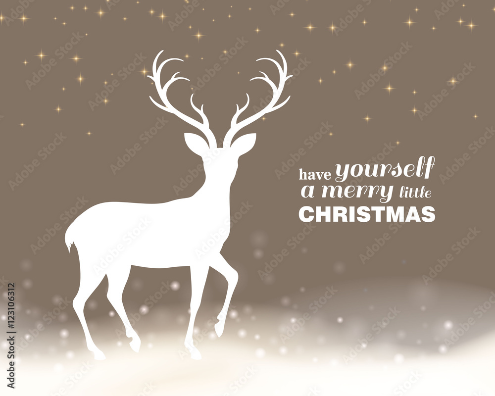 Vector Illustration of a Christmas Greeting Card with a White Reindeer Vector Illustration of a Christmas Greeting Card with a White Reindeer