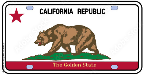 California License Plate Flag