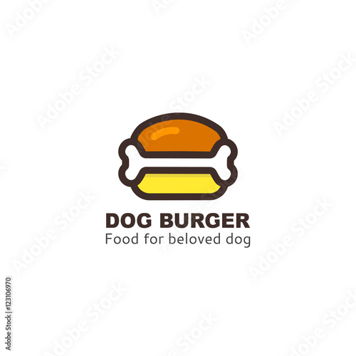 Logo for dog restaurant or cafe. Dog food logo template. Food for dogs icon