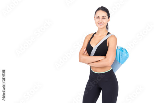Woman with sport bag