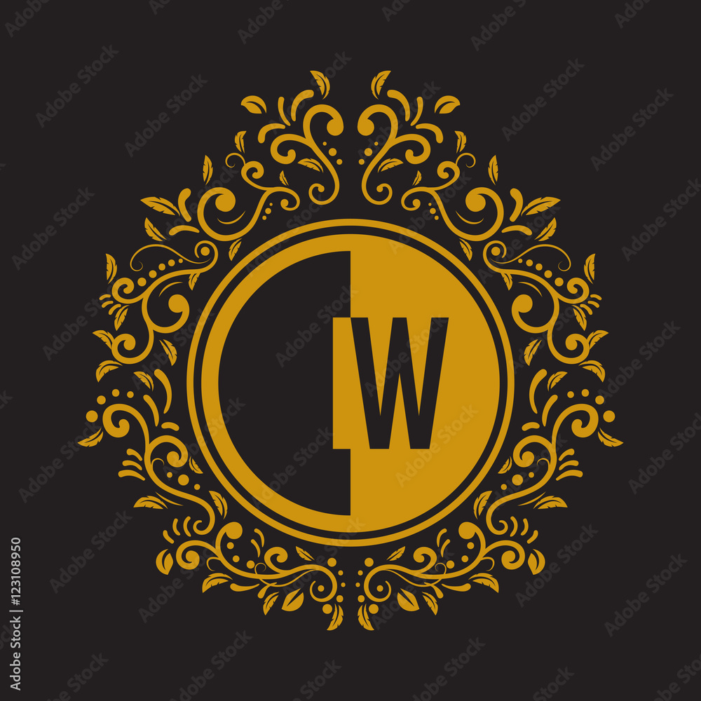 Fototapeta premium INITIAL CIRCLE HALF vintage elegant luxury