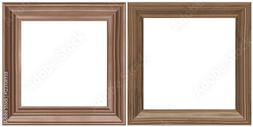 wooden frame isolated on white, set