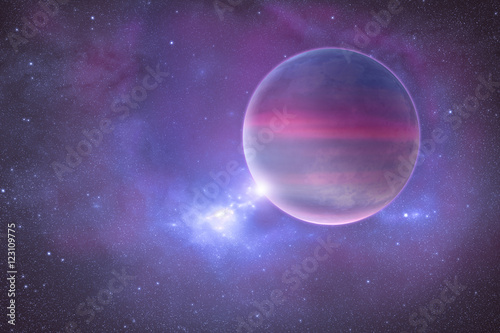 Fototapeta Naklejka Na Ścianę i Meble -  Astronomy image with planet, nebula and stars in space