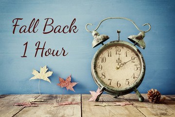 Image of autumn Time Change. Fall back concept
