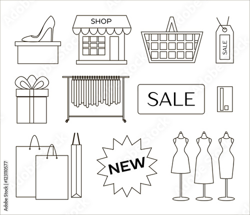 Set of shopping icons