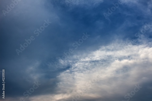Dark blue sky and Cloud ,The vast blue sky and Soft Cloud white. © pramot48