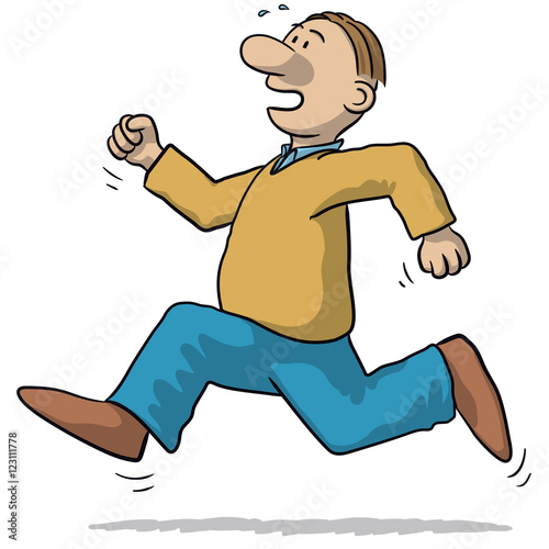 illustration of a man running very fast
