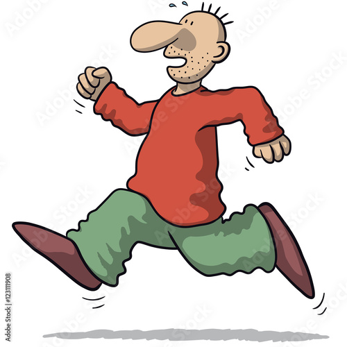 illustration of a man running very fast