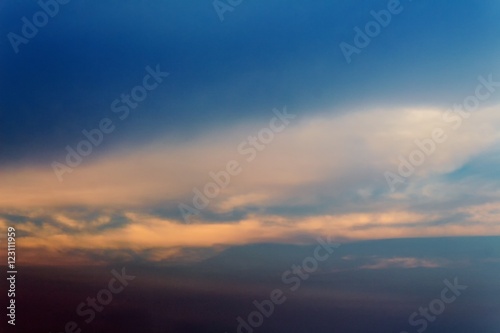 Dark color blue sky and Cloud ,The vast blue sky and Soft Cloud
