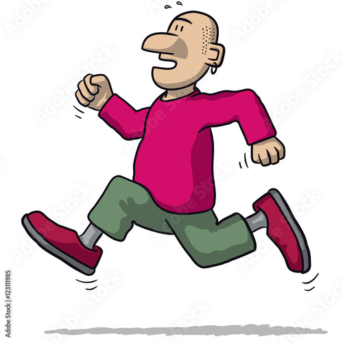 illustration of a man running very fast