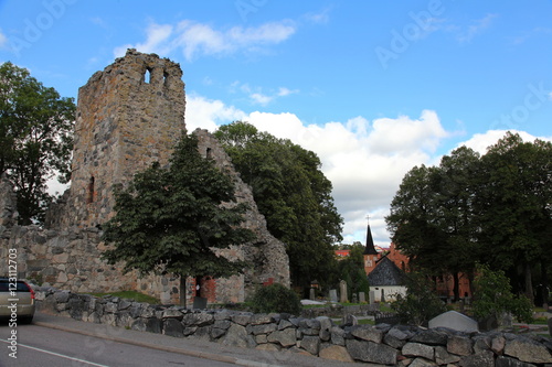 Fotografie Ruins of St.Olof's Church in Sigtuna,Sweden