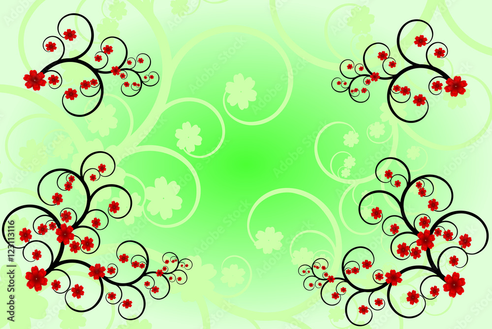 Background with a frame of natural motives Background with a frame of natural motives