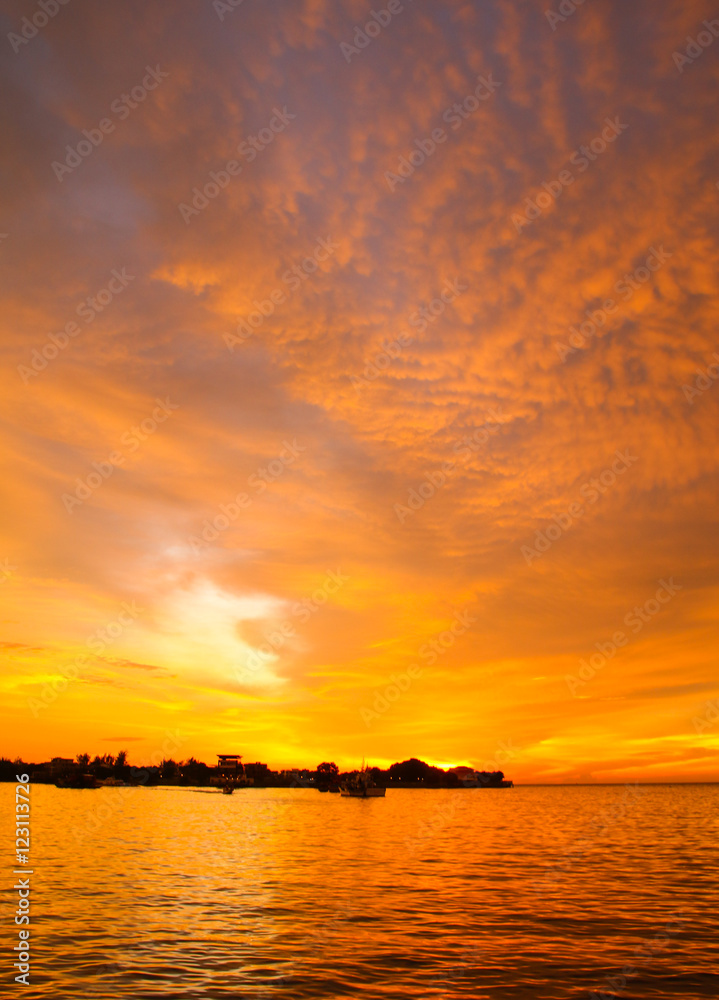 Breathtaking sunset and dramatic sky in Kota Kinabalu