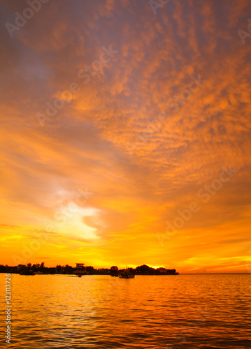 Breathtaking sunset and dramatic sky in Kota Kinabalu