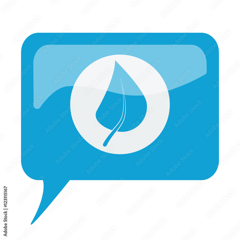 Blue speech bubble with white Herbs icon on white background Blue speech bubble with white Herbs icon on white background