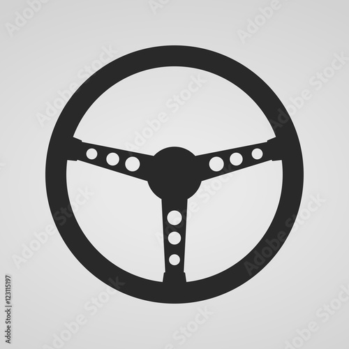 Steering wheel icon. Vector illustration.