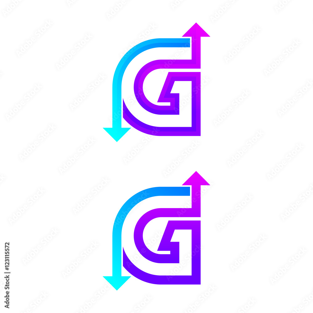 Letter G logo design template. Arrow creative sign Letter G logo design template. Arrow creative sign
