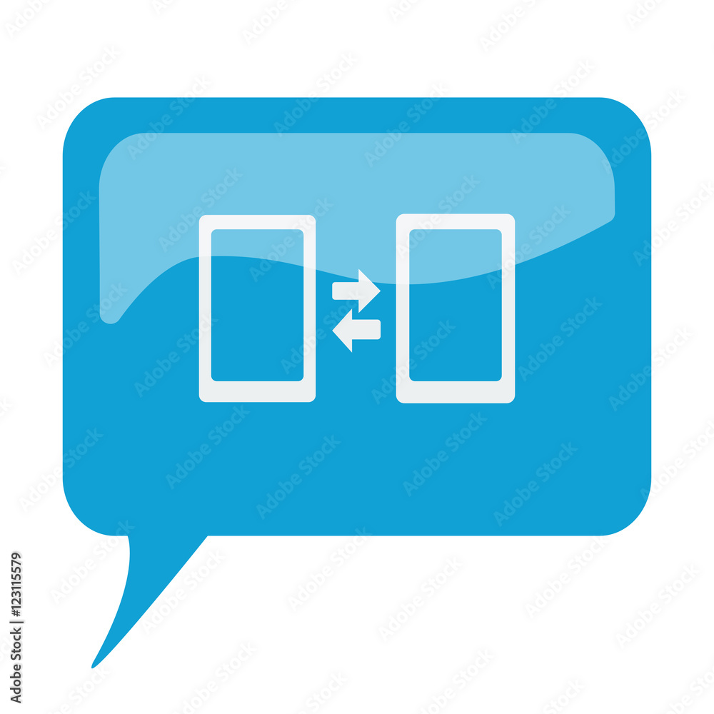 Blue speech bubble with white Pairing icon on white background Blue speech bubble with white Pairing icon on white background