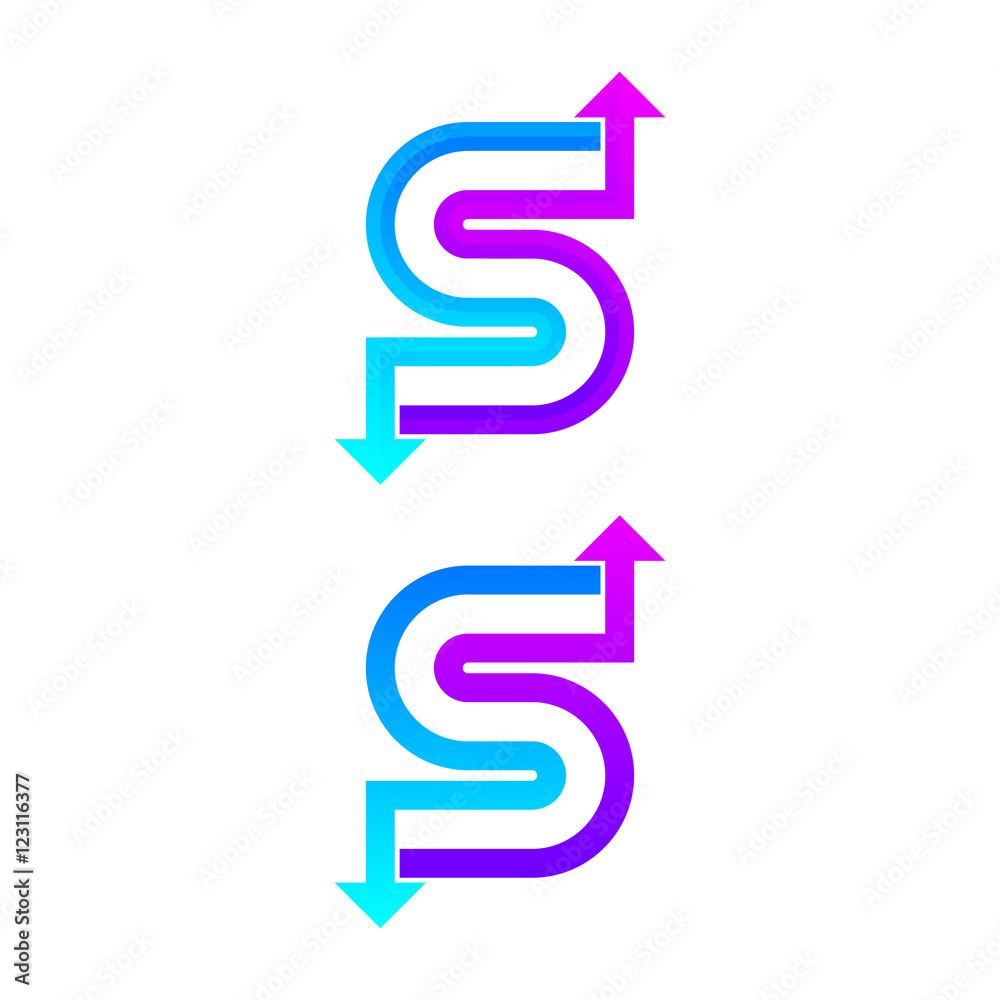 Letter S logo design template. Arrow creative sign Letter S logo design template. Arrow creative sign