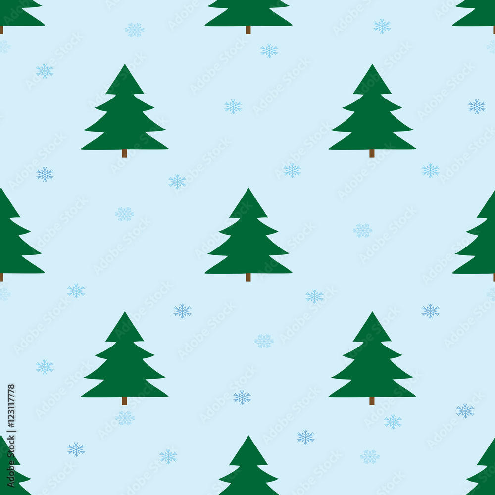 Christmas tree seamless pattern