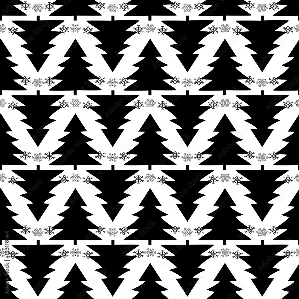 Obraz premium Christmas tree seamless pattern