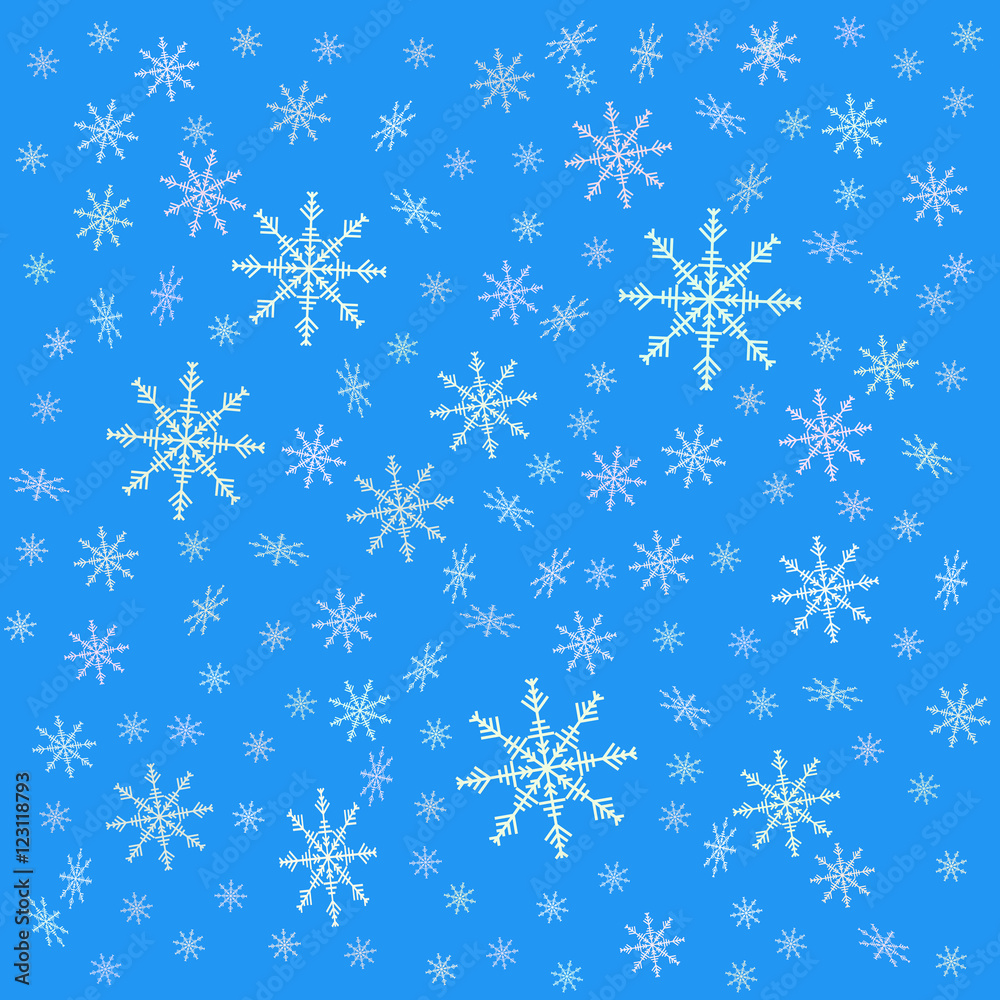 Pattern with snowflakes. Vector background.